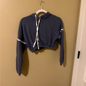 Fashion Nova Gray Hoodie with White Detail